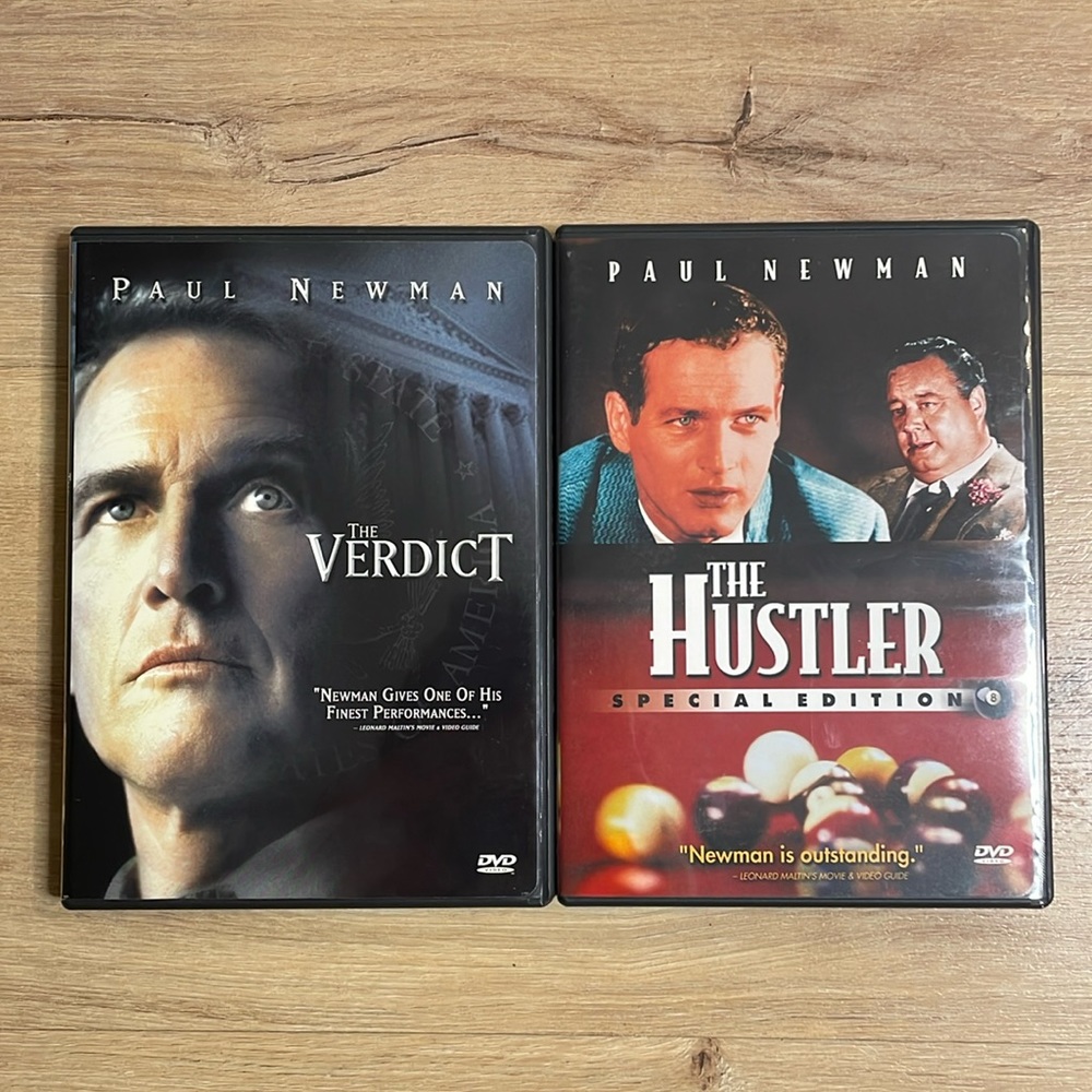 Paul Newman‎ DVD Lot. The Verdict and The Hustler. Excellent condition.